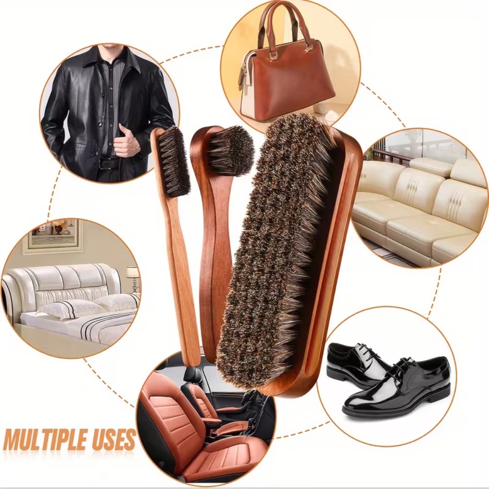 Horsehair Shoe Brush Set Leath - Sneaker Care Products 리뷰 및 가격