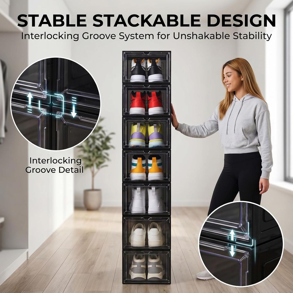 Stackable Black Shoe Storage B - Sneaker Case 리뷰 및 가격